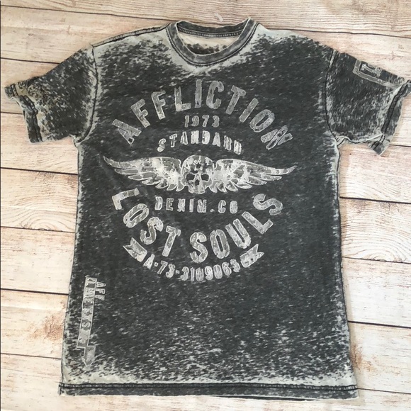 Affliction Other - Affliction Lost Souls Flocked T Shirt